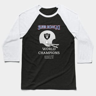 Super Bowl XI Oakland Raiders Baseball T-Shirt